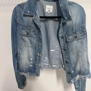 Women's Cropped Denim Jacket - Light Blue